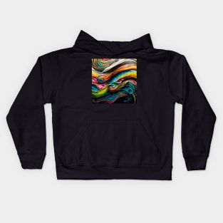 Swirling paint and ink mixed with water Kids Hoodie